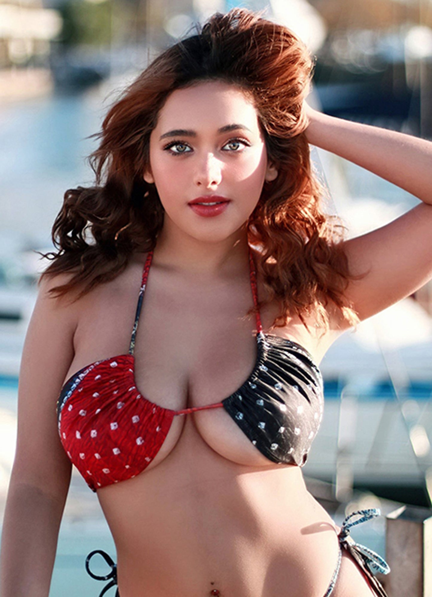 Front view of Earth Halter Multiway Bikini Top – fully lined sustainable swimwear